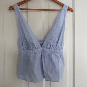 Summer Blue and White Stripe Top